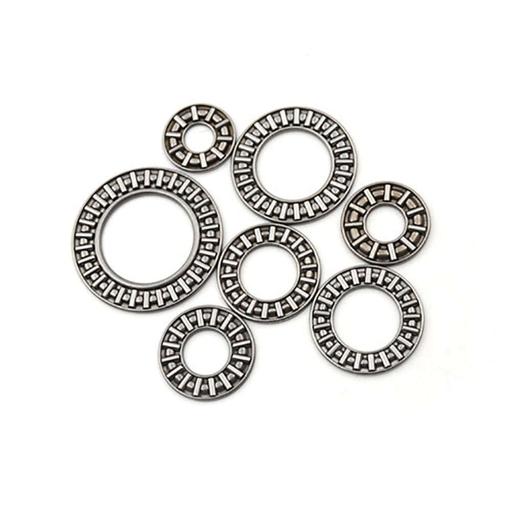 10Sets Chrome Bearing Steel Flat Needle Roller Bearing for Plane Axial Bearing Replacement