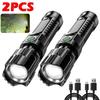 60W Super Powerful LED Flashlight Zoom LED Torch Built-in Battery USB Rechargeable Waterproof Lamp Ultra Bright Lantern