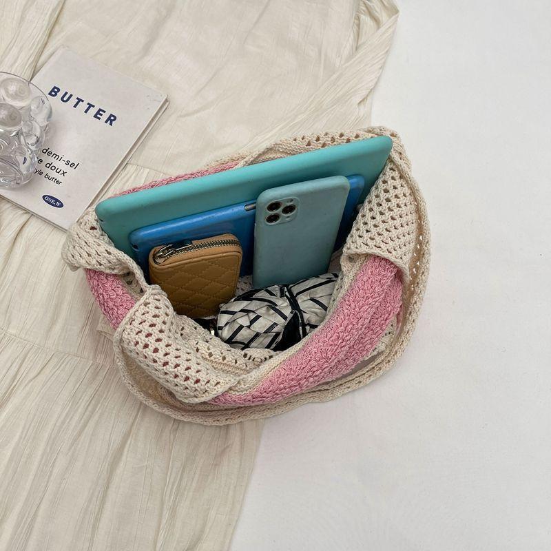 Woven Beach Straw Tote Bag - Versatile Large Capacity Vacation Shoulder Hollow Out Beach Bag