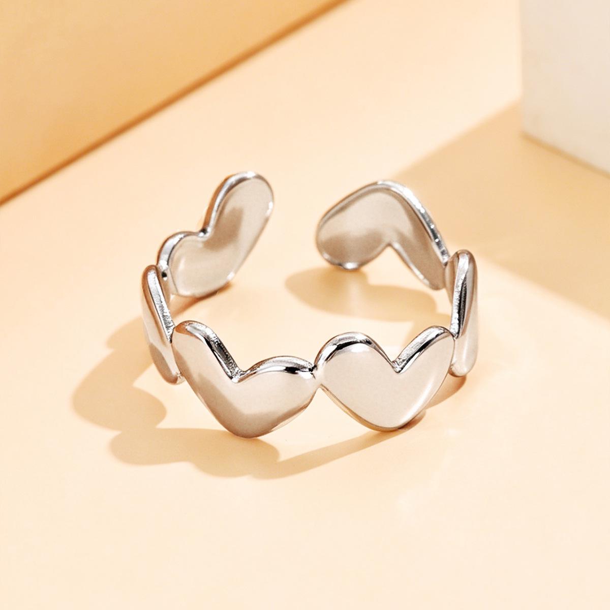 18K Gold Plated Stainless Steel Irregular Heart Open Ring