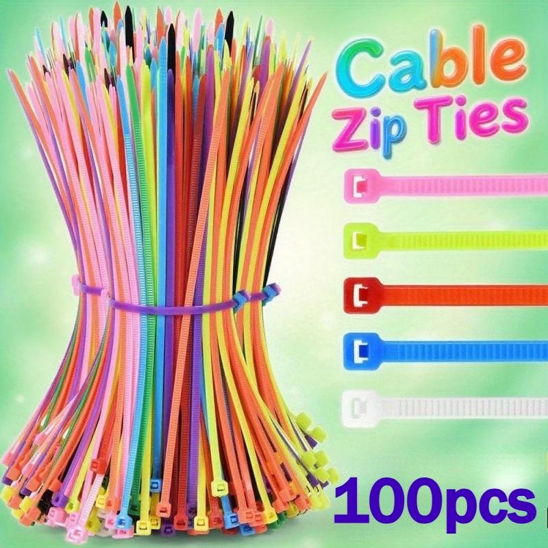 

100pcs of Colored Nylon Cable Ties, Ideal for Securing Cables, Perfect for Use in Homes, Gardens, Garages, and Workshops