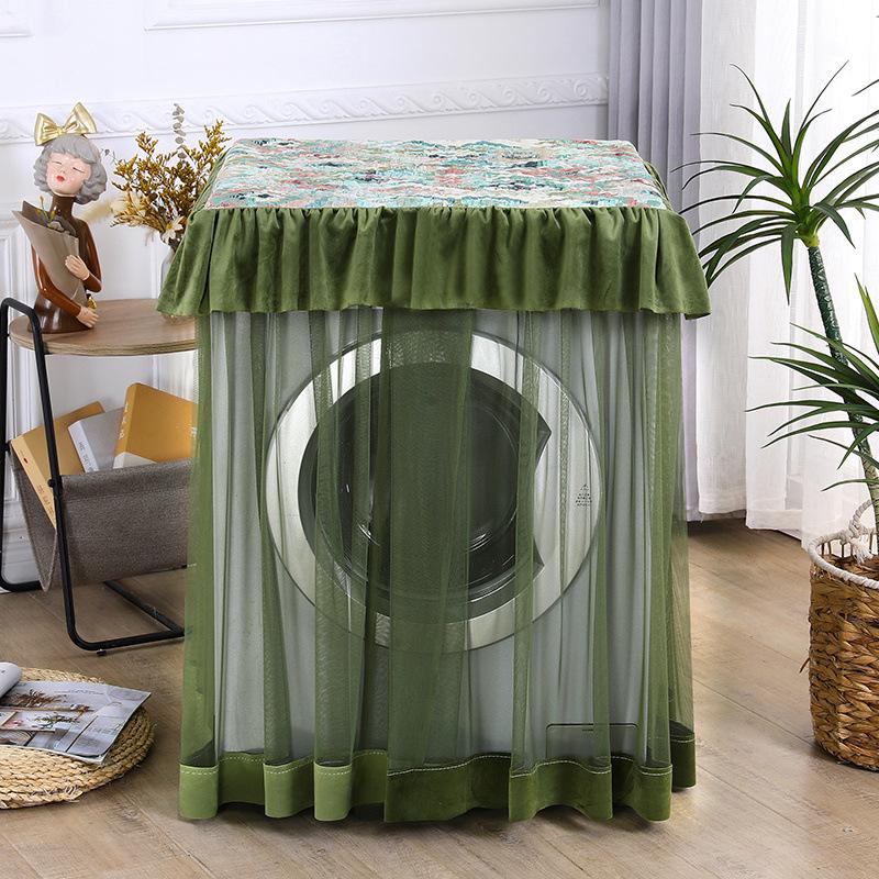 Capa para Máquina de Lavar Roupa Tipo Tambor Estilo Ins Cor Sólida Capa para Máquina de Lavar Roupa Toalha Casa Nova Universal Capa Protetora contra Pó para Máquina de Lavar Roupa