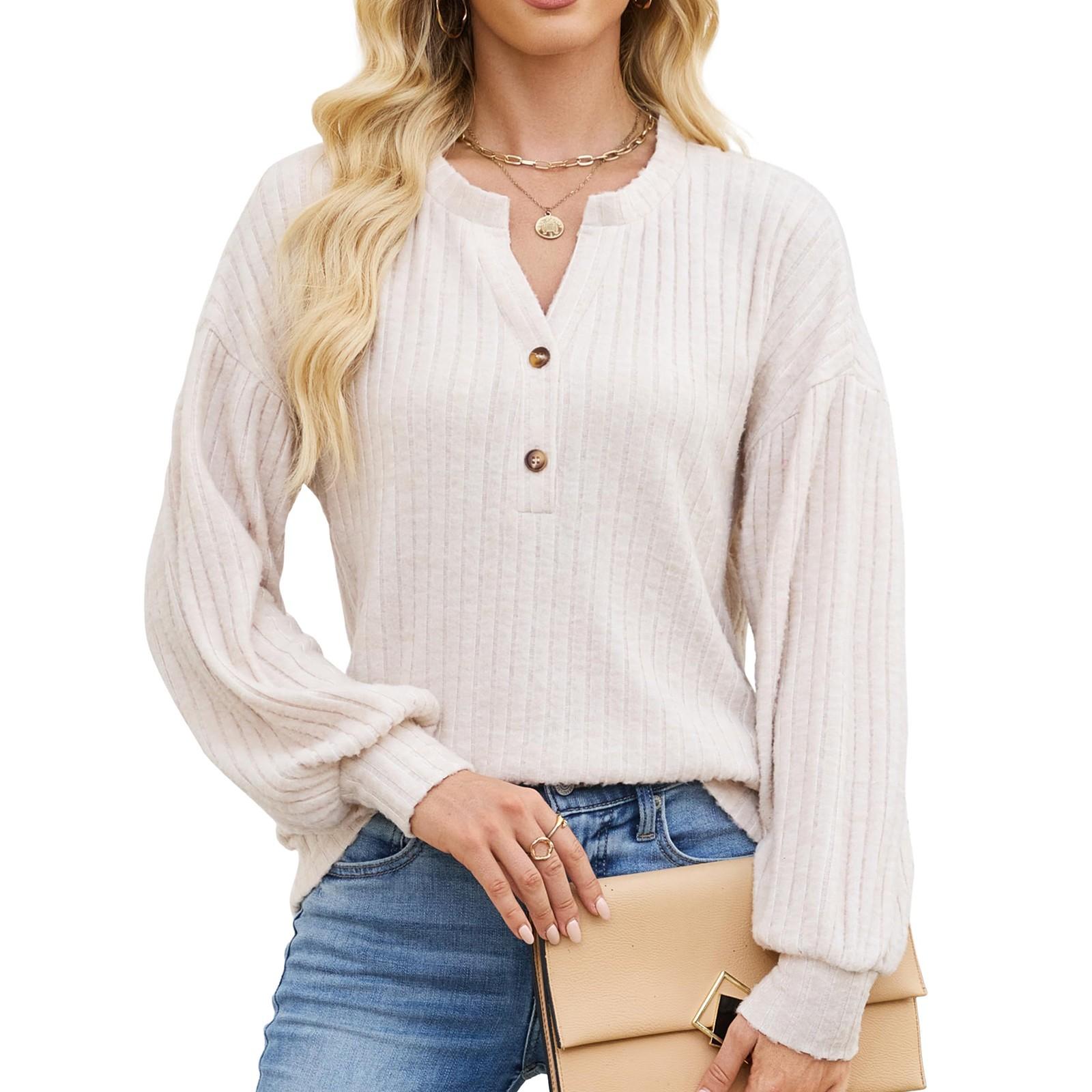 

Женский модный однотонный топ с длинным рукавом XL белый