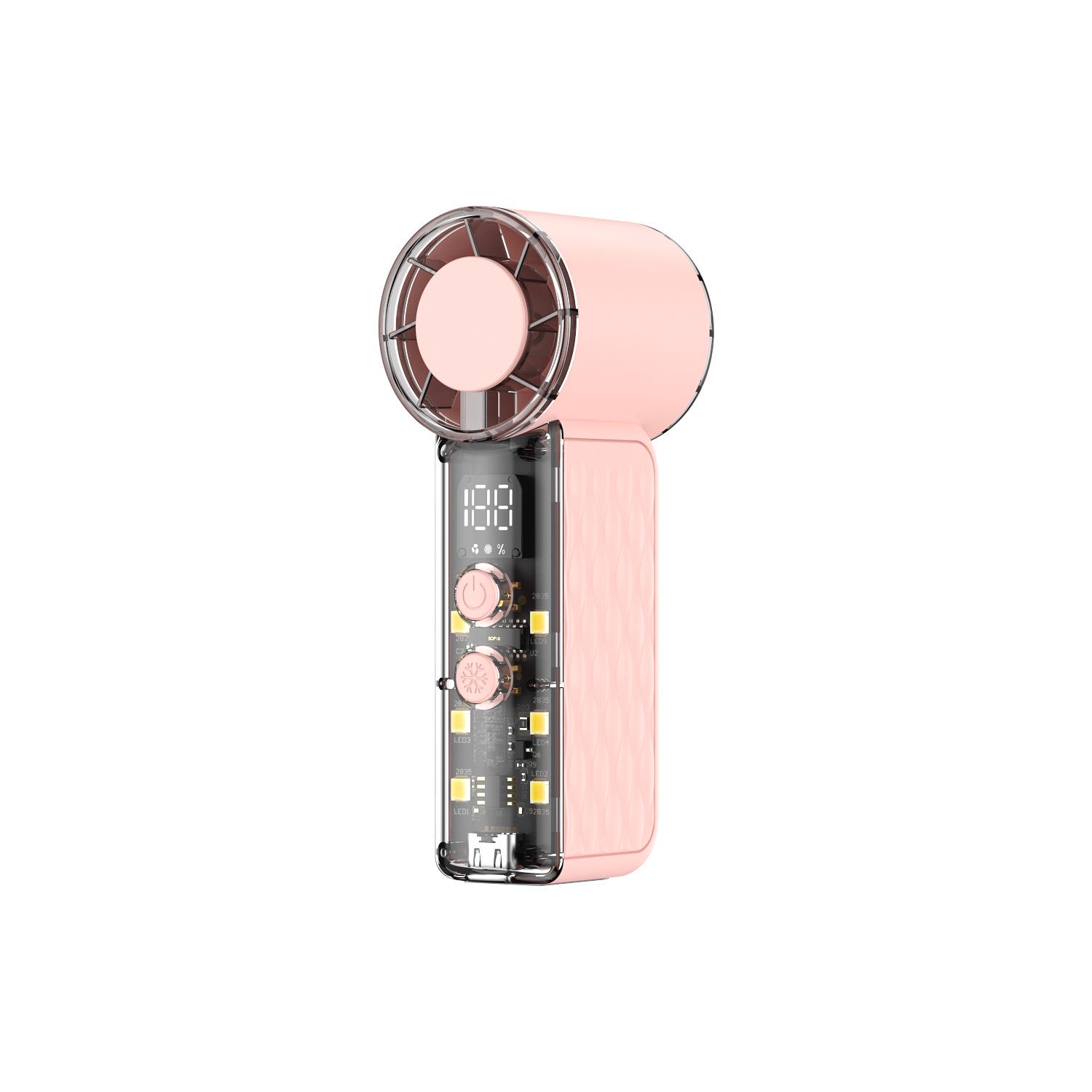 T242 High-Speed Handheld Ice Cooling Fan with 199 Gears, Portable USB Rechargeable Mini Fan for Outdoor Use 106*24*46mm