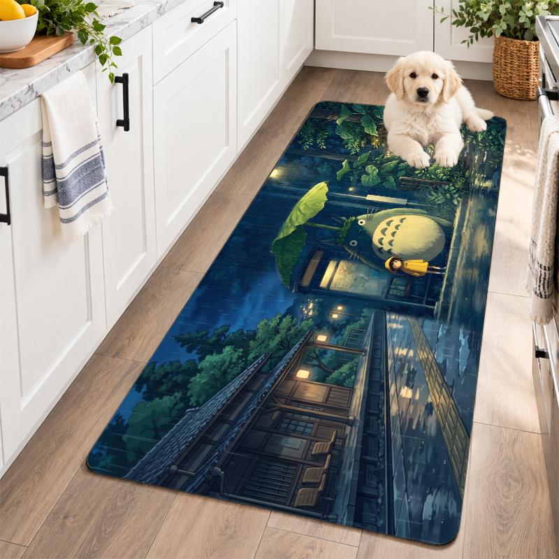 Flannel Kitchen Mat My Neighbor Totoro Soft Area Rug Non Slip Floor Carpet Home Decoration