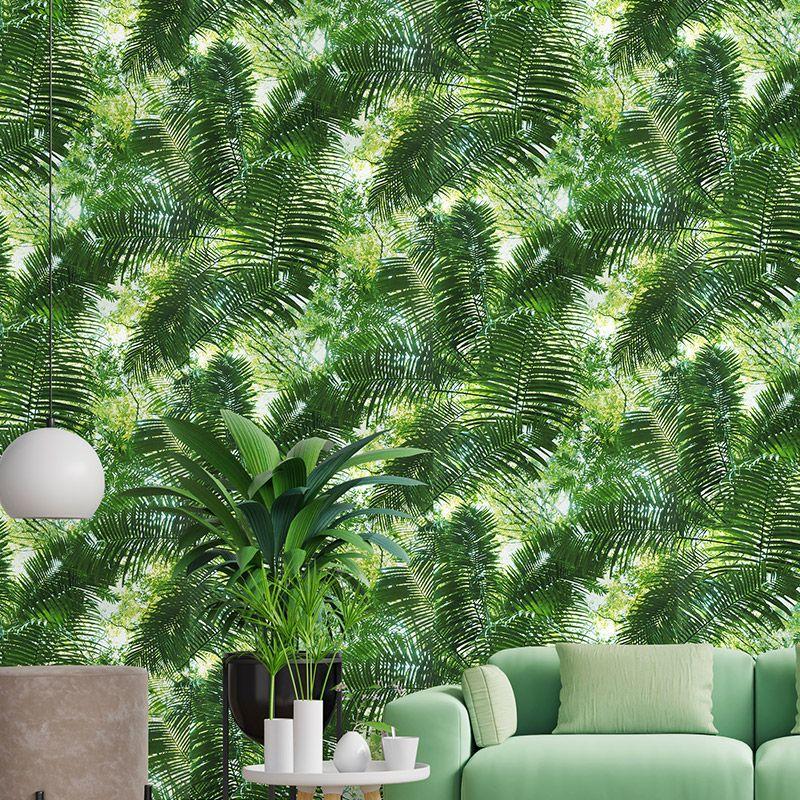 Forest Green Plant Palm Leaf Wallpaper 3D Bedroom Living Dining Room Wall Decor PVC Waterproof Wallpaper