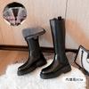 Double Tube Circumference Knight Boots Plus Large Tube Circumference Tall Tube Thick Leg Boots Martin Boots Fat Mm Cigarette Boots Large Size Women's