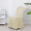 Banquet Chair Cover Thickened Elastic Pleated Skirt Dining Chair Cover Wedding Hotel Party Venue Decoration Simple and Versatile