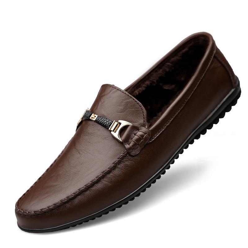 2025 Penny Loafers Men Boat Shoes Casual Breathable Mens Shoes Moccasins Slip On Flats Leather Mens Driving Shoes Male Footwear