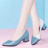 Fashion Women's Shoes Chunky Heels Ladies Pumps Block Heel with Medium Pointed Toe Moccasins Non Slip on Quick Delivery Luxury Brand 39