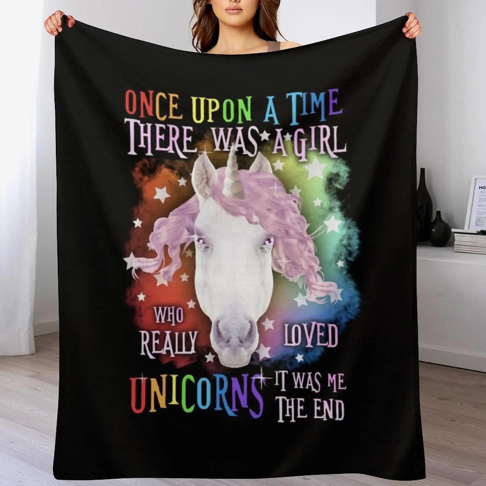 New Cute Unicorn Gifts Just A Girl Who Loves Unicorns Throw Blanket All Season Soft Lightweight Blanket for Home 102x76cm(40x30in)