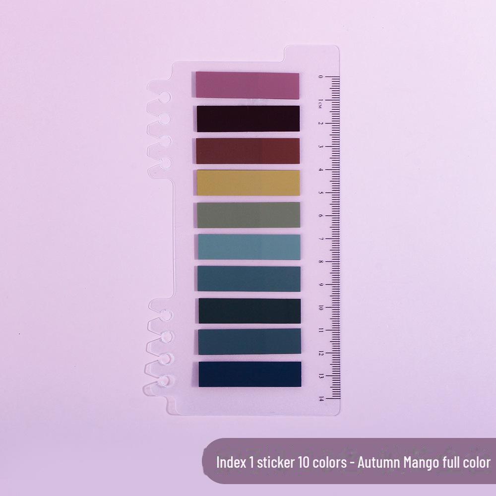 Morandi Translucent PET Index Stickers - Vanilla Autumn Series, Writable Sticky Notes & Markers
