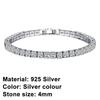 New 925 Pure Silver Rose Gold Bracelet Shining Classic Hip Hop Crystal Tennis Bracelet Women's Jewelry Fashion Wedding Gift