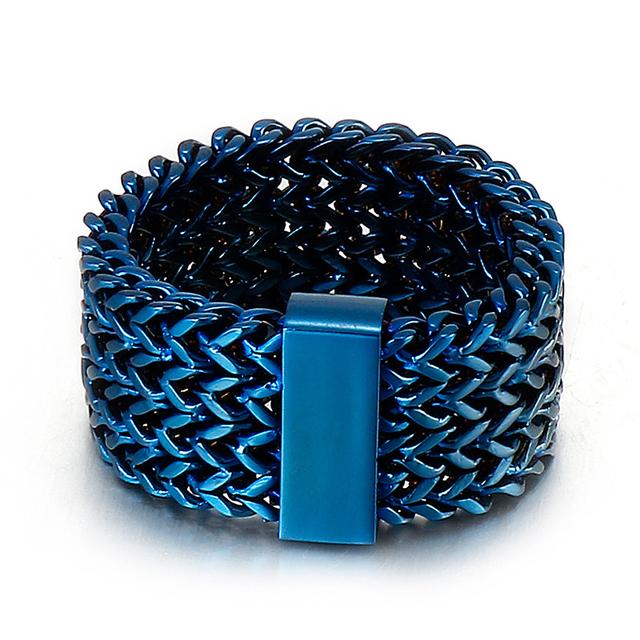 Retro rustfritt stål fiskeskala mesh båndring for menn kvinner unisex par smykker bryllup band navn graverbar