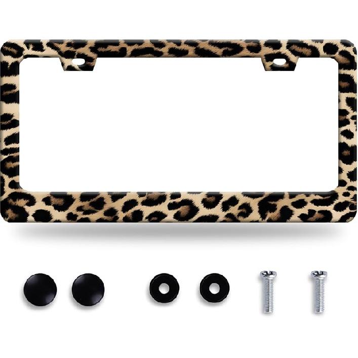 Grey Black American Flag License Plate Frame Vintage USA Flag License Plate Stainless Steel Funny License Plate Holder Patriotic Car Accessory Car