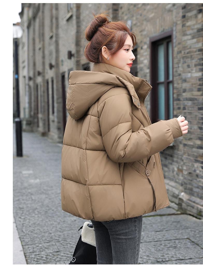 Women’s Short Hooded Windproof Thicken Warm Winter Jacket With Raglan Sleeves