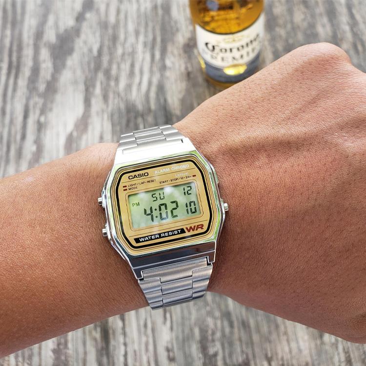 CASIO Men VINTAGE Series Silver Watch A158WEA-9 A158WEA-9