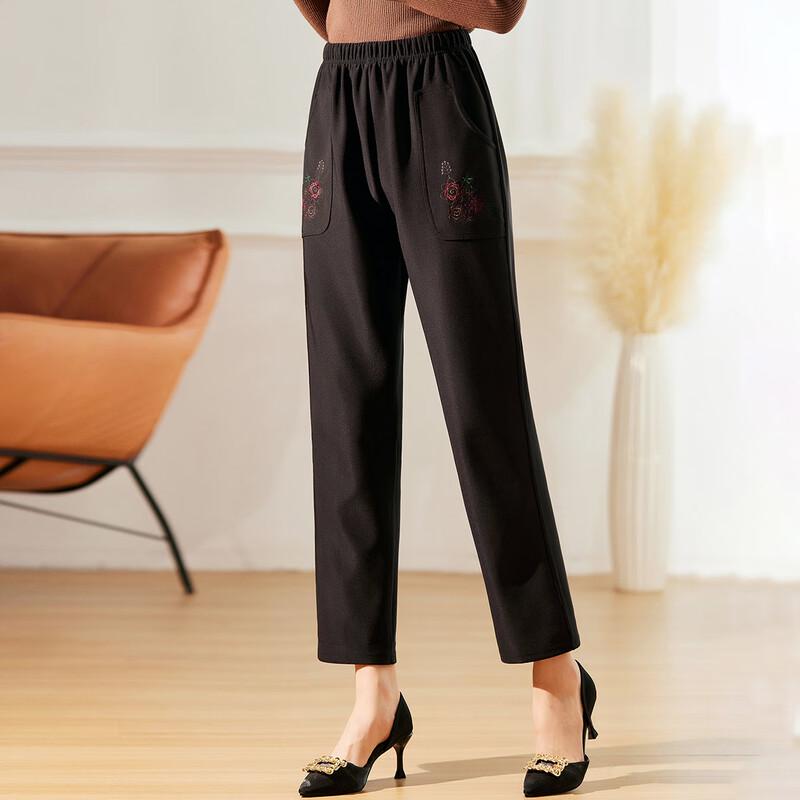 

Pastel Women s 2025 Fall Embroidered Elastic Waist Casual Pants 4XL