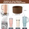 Accessories for Stanley Cup Set,2Pcs Flower Straw Cover Caps 10mm Reble Brown Straw Toppers,1Pcs Cute Handle Charm and 1Pcs Silicone Boot Sleeve for