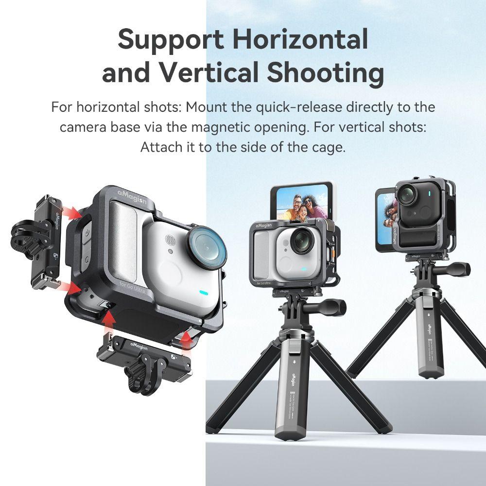 Quick Release Metal Rabbit Cage for Insta360 Go Ultra Action Camera Accessories