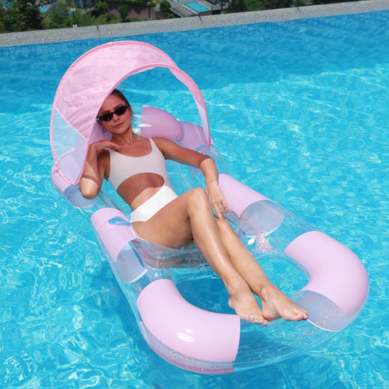 Inflatable Floating Hammock with Armrests & Backrest - Outdoor Mesh Recliner for Adults