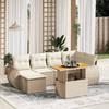 VidaXL Garden Lounge Set with Cushions 7 Pcs, Patio Sofas, Patio Furniture Set, Outdoor Furniture, Beige 3272297