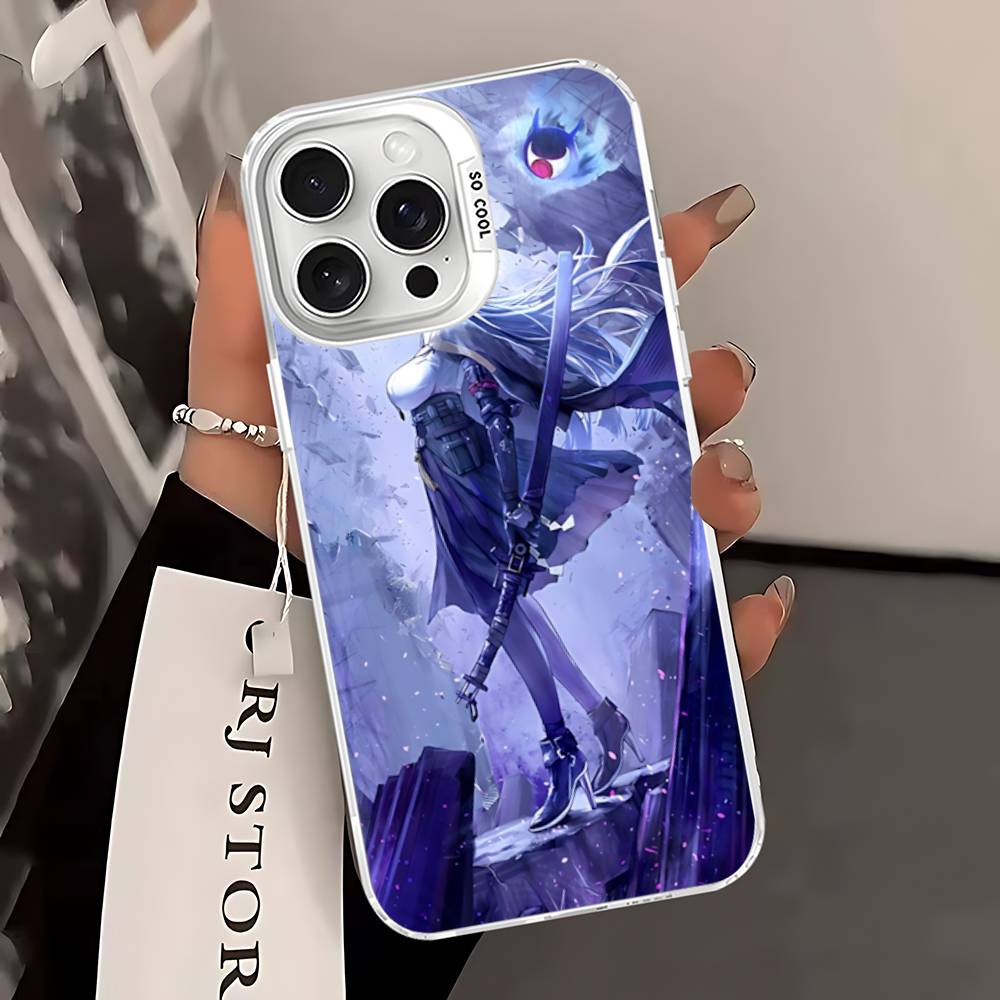 Classic Girl H-Hoshimi Miyabi Phone Case For IPhone 17 16 15 14 11 12 13 Pro Max Plus Pro Colored Silver Cover