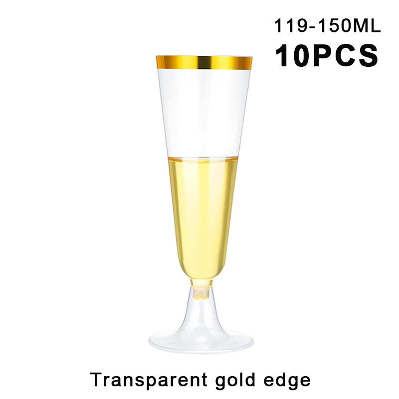 10Pcs Disposable Plastic Cocktail Cups,Party Champagne Glasses, Red Wine Glasses,Dessert Table Goblets,Pudding Cups