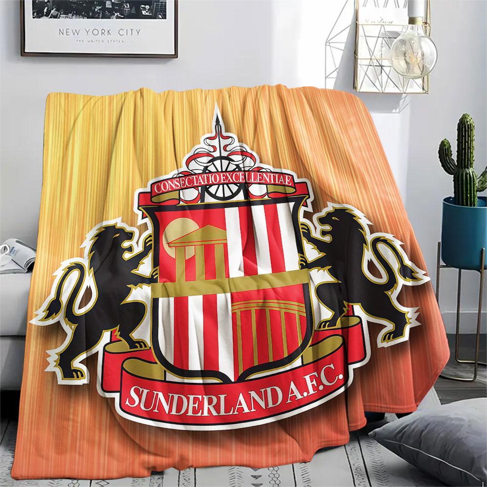1PC Sunderland Association Football Club Patterned Flannel Blanket Suitable For All Seasons for Home Decor Warmth and Comfort Gifts Holiday Present