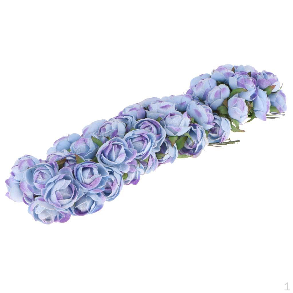 

50-Head Wedding Artificial Camellia Flowers Bouquet Home Decor синий