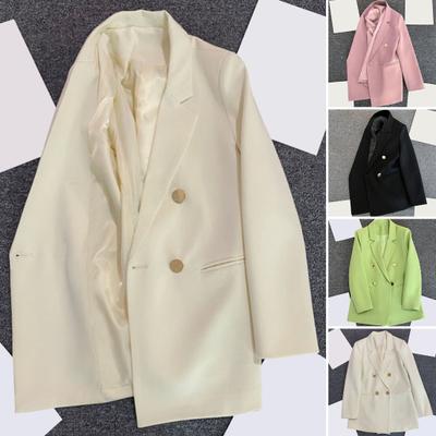 Spring Autumn Suit Coat Lapel Long Sleeve Double Breasted Suit Jacket with Pockets