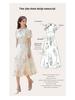 Women's Summer Qipao Dress: Chinese-Inspired Floral Print, Waist-Cinching, Puff Sleeves, Zipper, Mid-Length A-Line