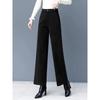 Women Thick Woolen Wide Leg Loose Straight Casual Office Suit Pants