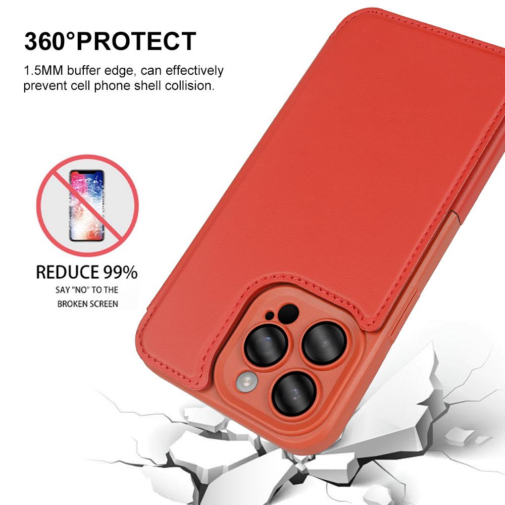 For iPhone 15 Pro Magnetic Case RCS Eco Friendly Flip Phone Cover with Kickstand RFID Blocking