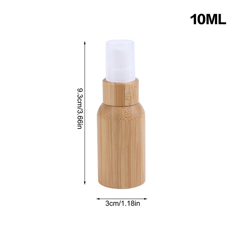 10–100ml Refillable Bamboo Lotion Bottle – Press-Type Container for Cream, Gel, Moisturizer, and Liquid Cosmetics