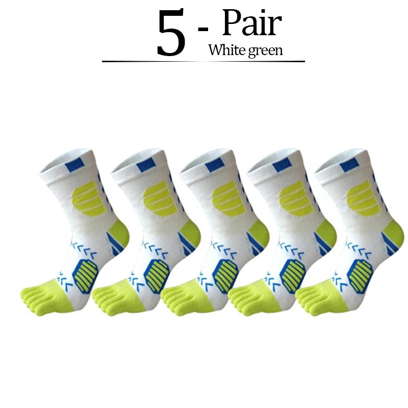 

5Pairs Sport Toe Socks Breathable Thickened Sweat-Absorbing Toe Split Socks Elastic Marathon Fitness Basketball Running Socks