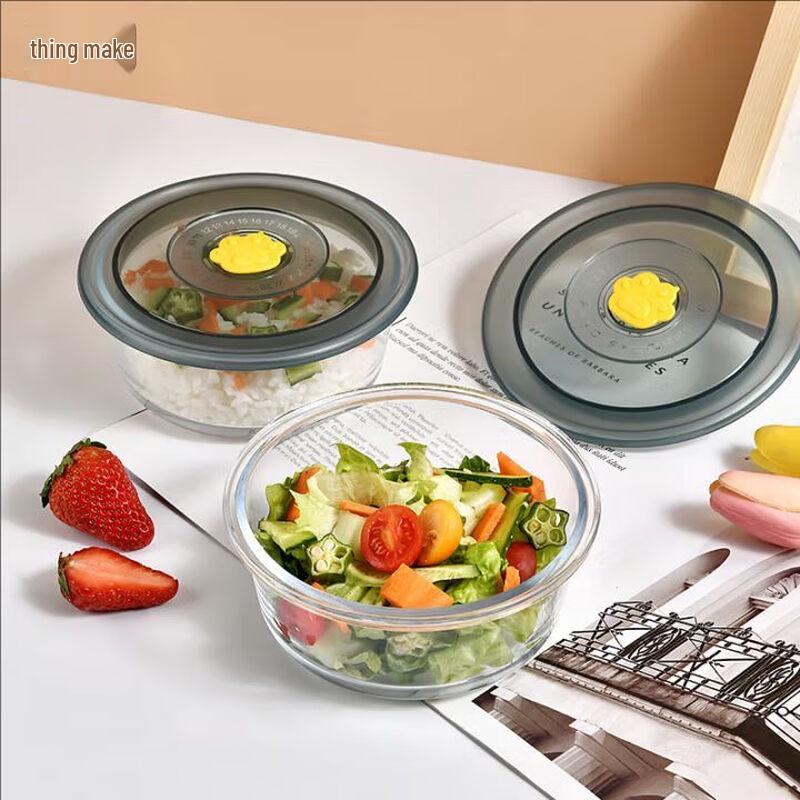 WUZUO Microwavable Cat Claw Glass Food Storage Bowls (3-Piece Set)