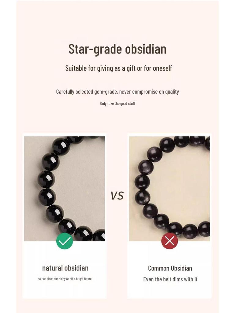 Gold Obsidian Wealth-Attracting Bracelet for Men & Women - Ideal Christmas Gift for Boyfriend