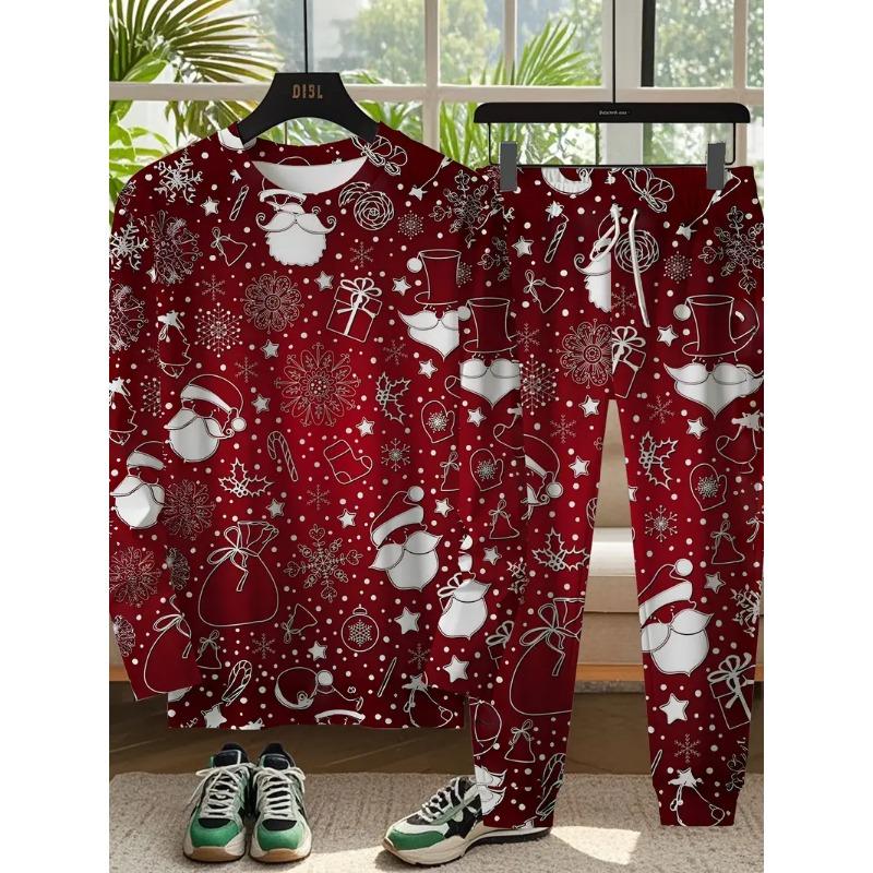 Julklädesset Vår Höst Herr Dam Mode 3D-tryck Mode Casual Sportkläder Sweatshirt Joggingbyxor 2 Delar Set