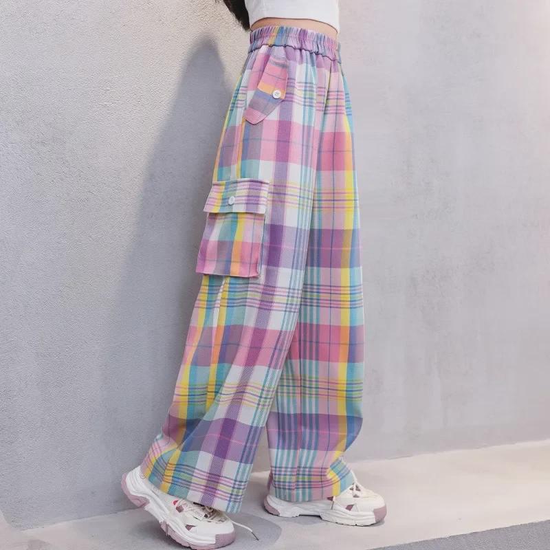 Girls' Wide-Leg Casual Overalls for Spring/Summer 2024 – New Dopamine Trousers for Big Kids