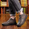 Cotton Shoes Men's Winter Velvet Leather Wool Men's Shoes Thickened Non-slip Northeast Snow Boots Retro Boots Men's Shoes