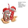 Christmas Pendant Striped Print Number 6 7 Charm 2D Acrylic Hanging Pendant Party Home Festive Cheer Holiday Decoration