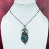 Copper Chrysocolla Gemstone Pendant Copper Wire Wrapped Jewelry Anniversary Gifts