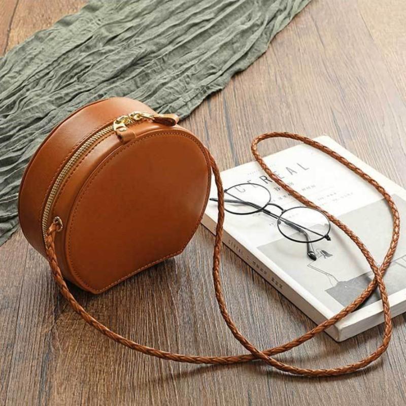 Простая маленькая круглая сумка Johnature из натуральной кожи — фото 6