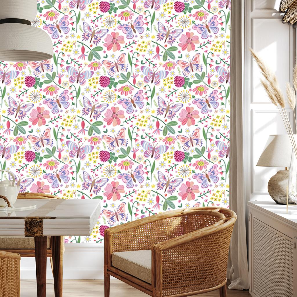 Butterflies On a Meadow Wallpaper for Living Room and Bedroom 50x1000