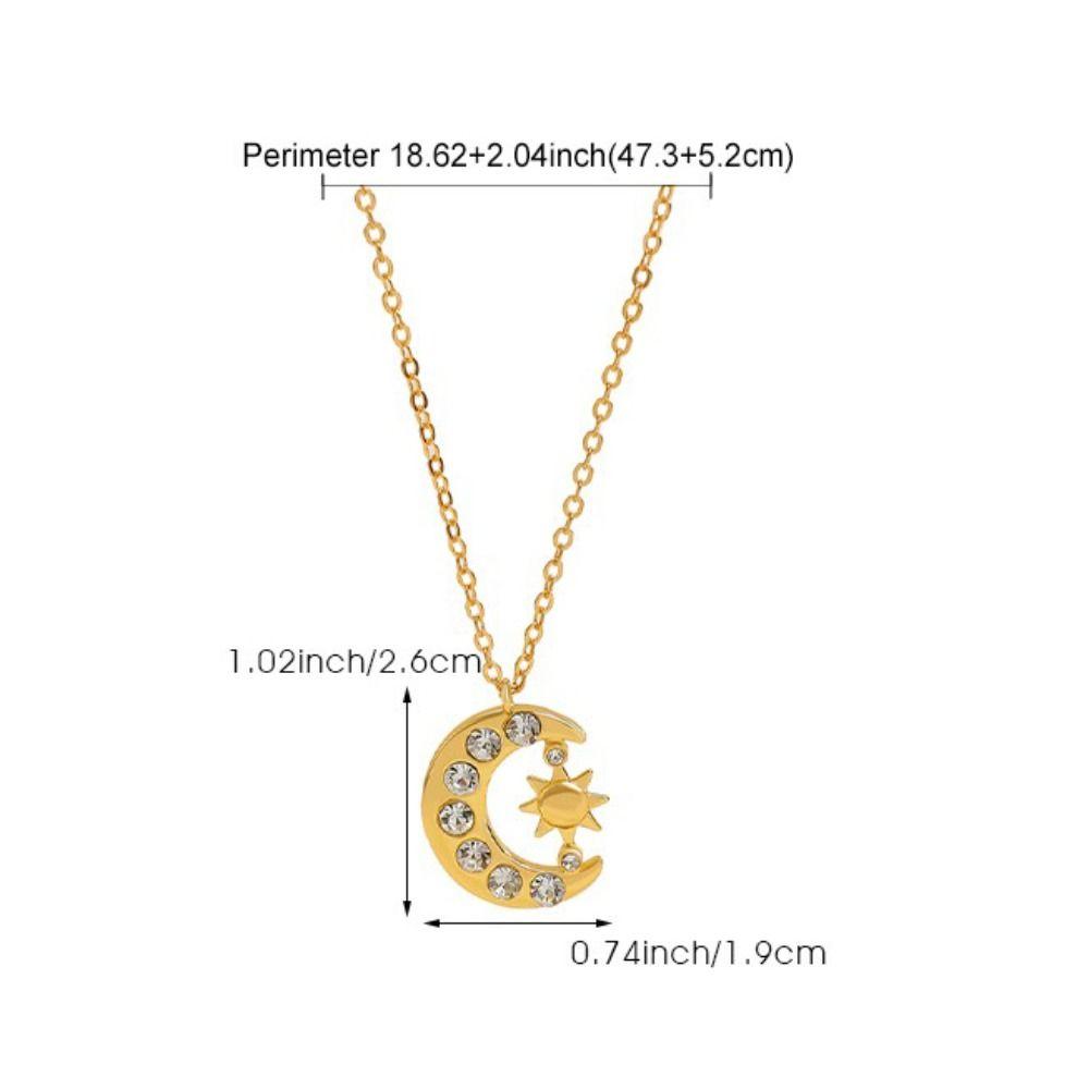 Rhinestone Crystal Moon Star Necklace Exquisite Tassel Design Rhinestone Necklace For Women