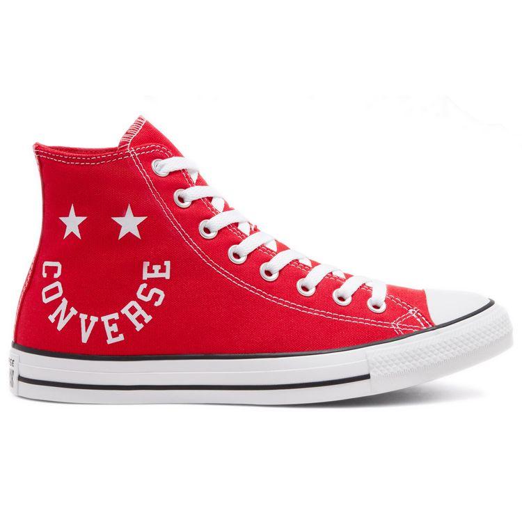 Converse נעלי סניקרס יוניסקס Chuck Taylor All Star היי סמיילי - אדום אוניברסיטאי שחור לבן 167069F