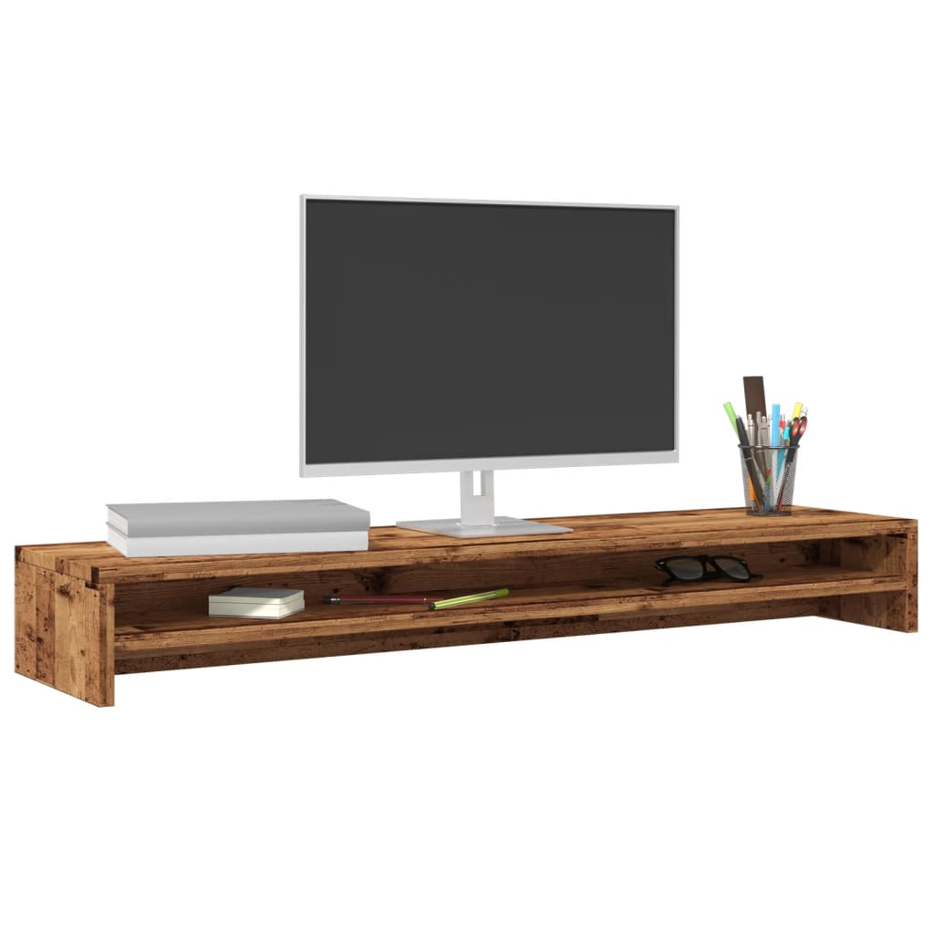 Monitor Stand with Vintage Wood Look 100 X 24 X 13 Cm Engineered Wood