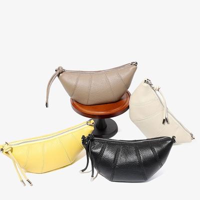 Hot-selling Women's Bags, New First-layer Cowhide Dumpling Bags, Niche Design Croissants, Simple Shoulder Bags for Women