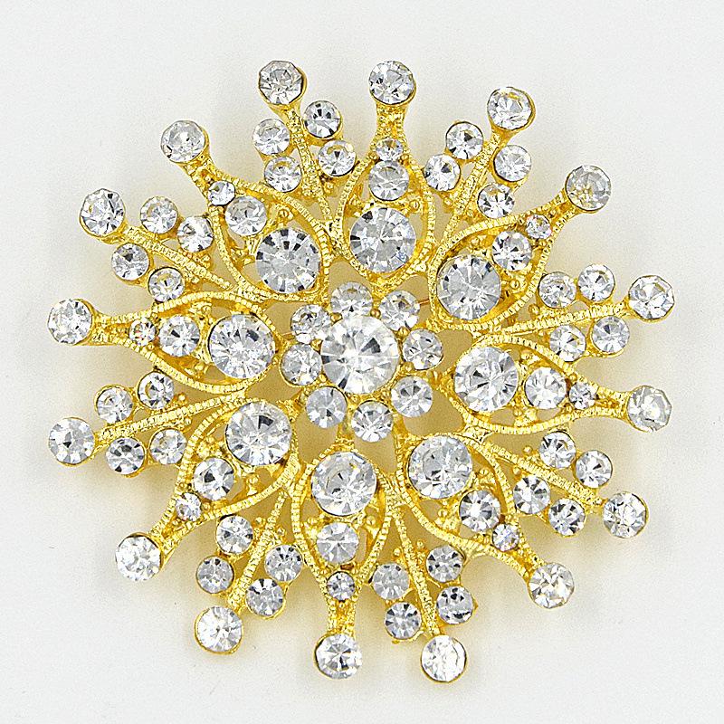 Elegant European Gold-Plated Brooch: High-End Women's Lapel Pin Accessory